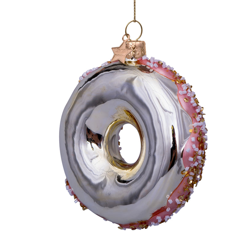 Pink Donut Christmas Decoration