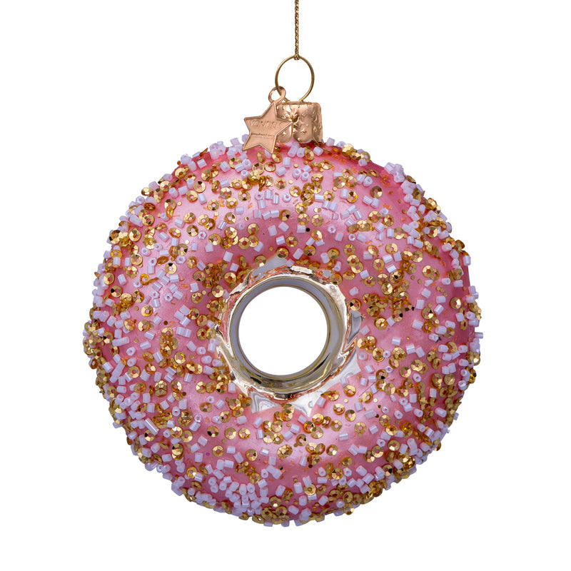 Pink Donut Christmas Decoration