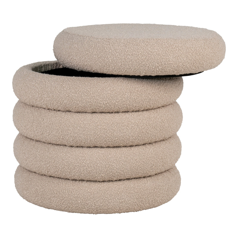 Brooklyn Bouclé Pouf with Storage