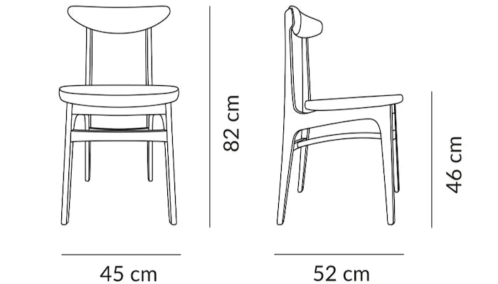 200 - 190 Mix Dining Chair Leather Cognac Wood 05