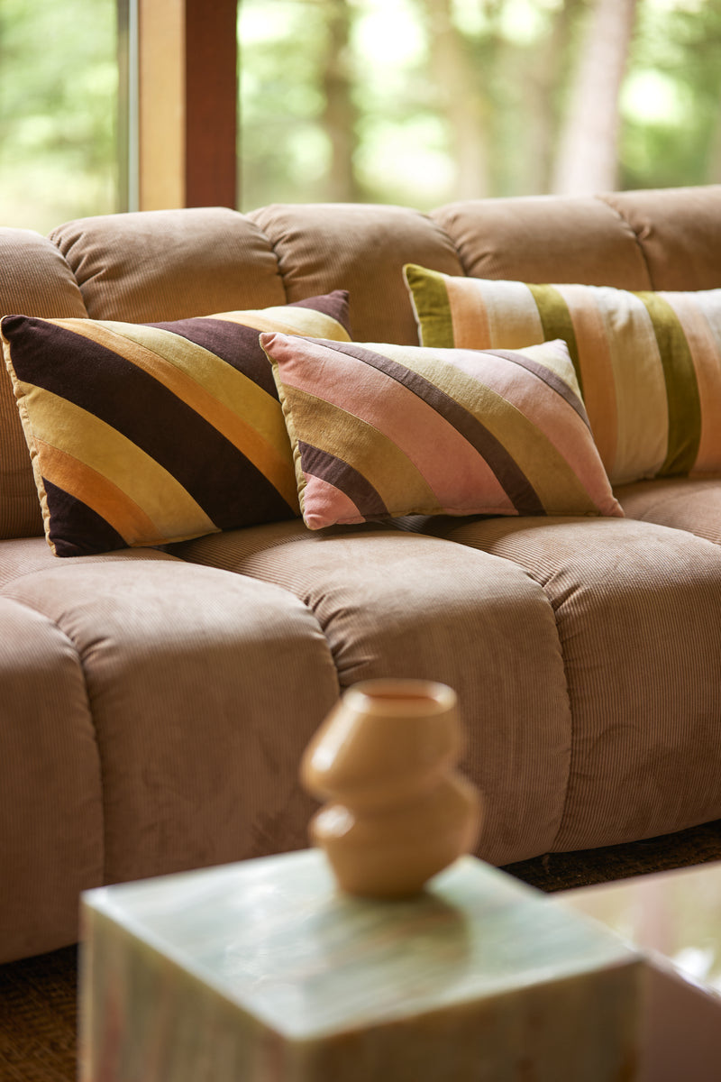 Striped Sunkissed Velvet Cushion