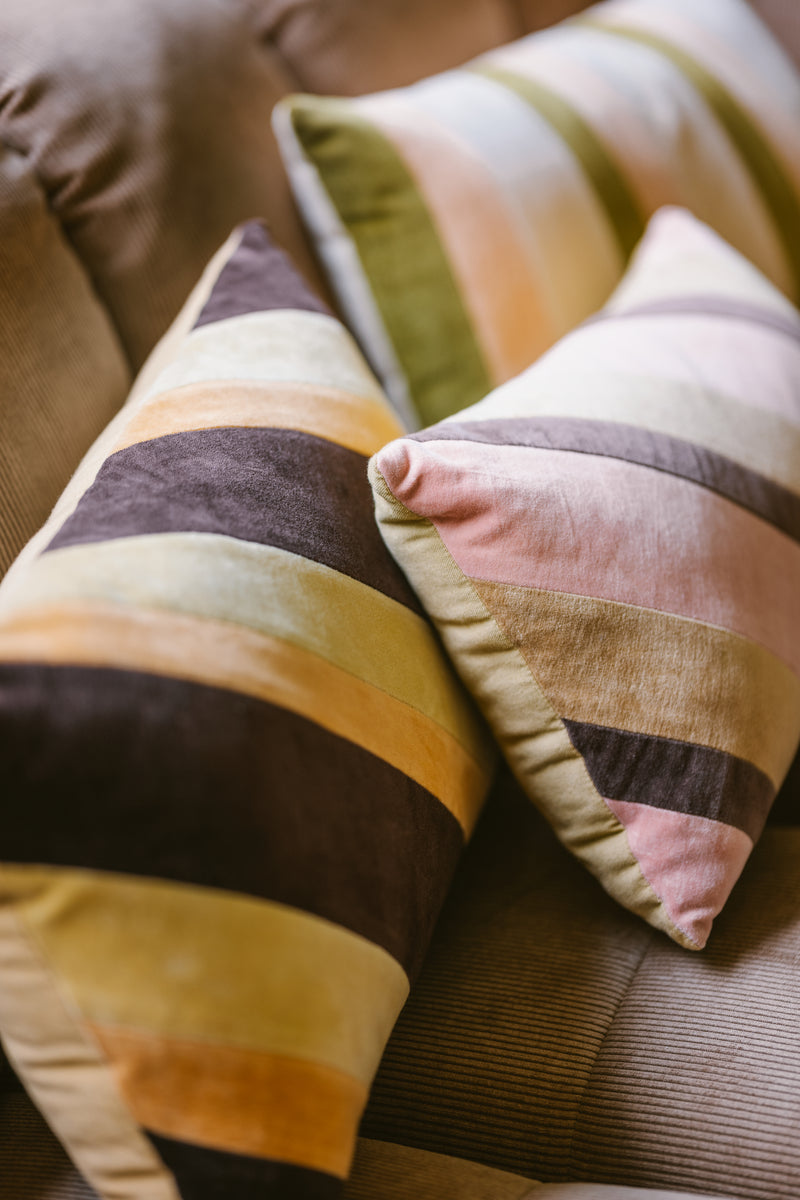 Striped Sunkissed Velvet Cushion