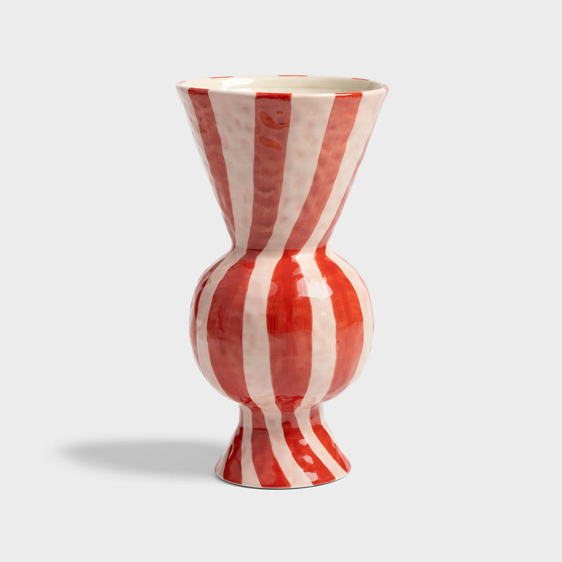 Red Stripes Rhombic Vase