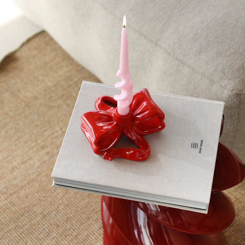 Ribbon Red Candle holder