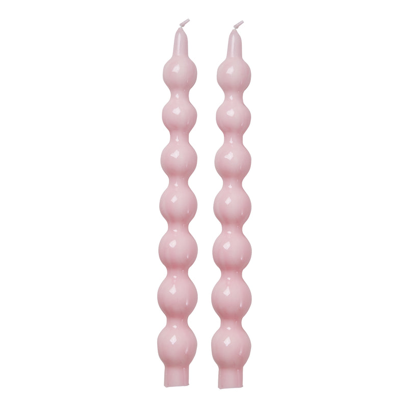 Curved Pink Candles - Set of 2