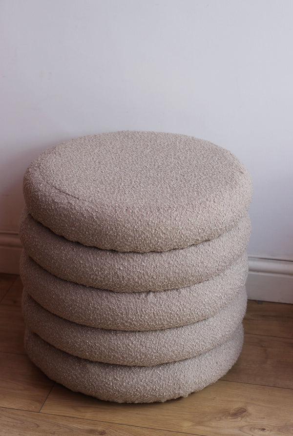 Brooklyn Bouclé Pouf with Storage