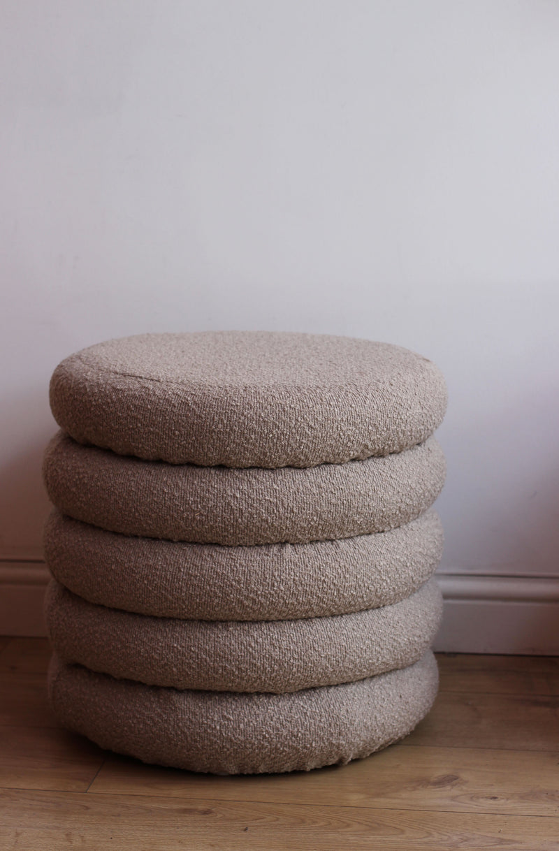 Brooklyn Bouclé Pouf with Storage