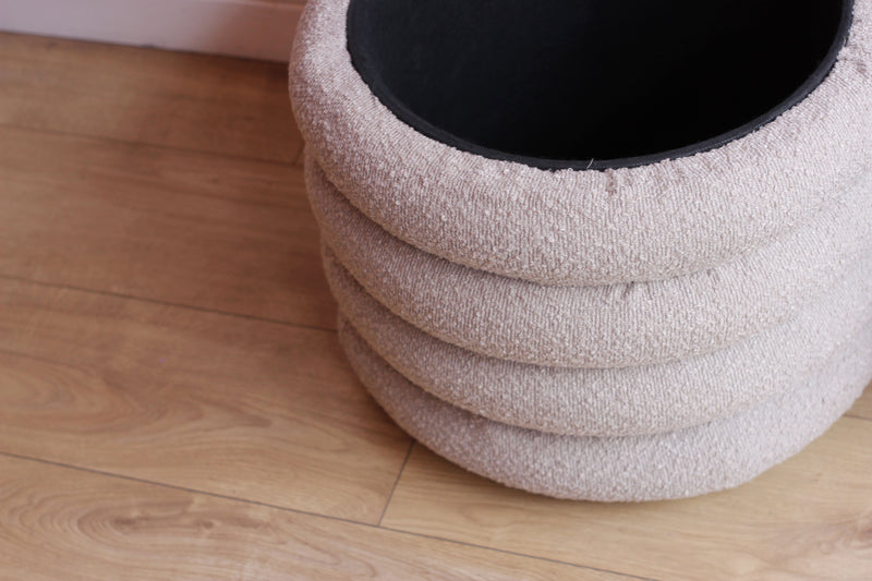 Brooklyn Bouclé Pouf with Storage