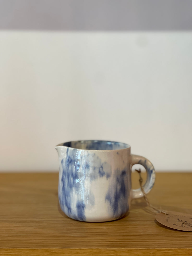 Handmade Bubble Blue Ceramic Jug