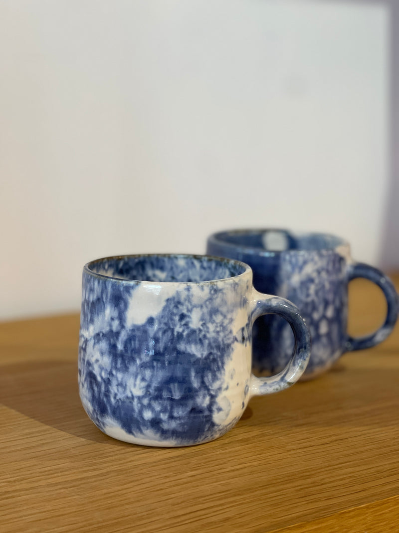 Handmade Blue Bubble Ceramic Mug