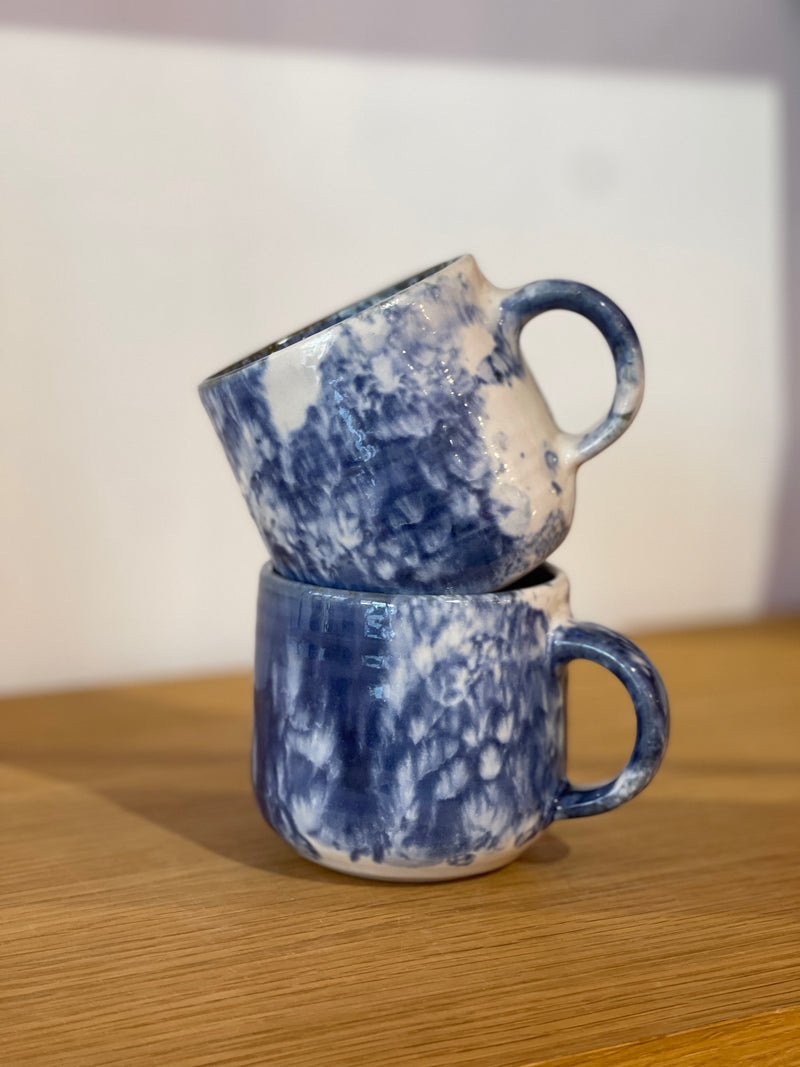 Handmade Blue Bubble Ceramic Mug