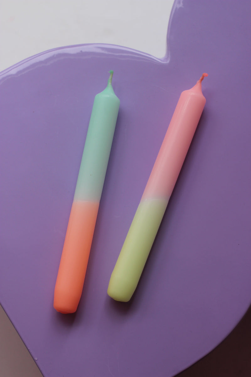 Flashy Pastel Candles - Set of 2