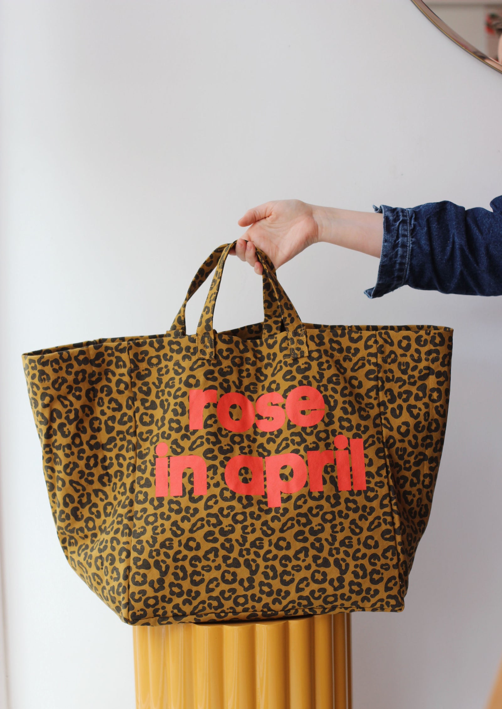 Leopard print canvas bag sale