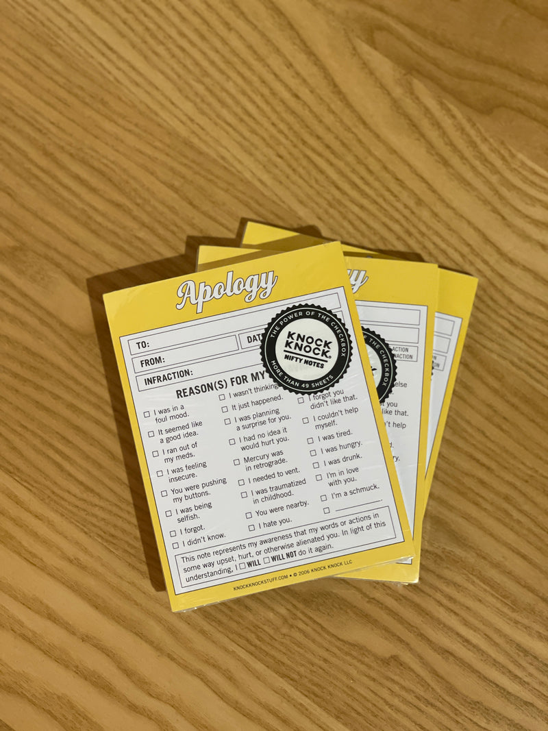 Apology Nifty Notepad