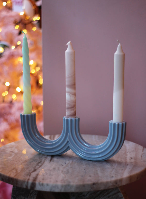 Churros light blue Candle holder