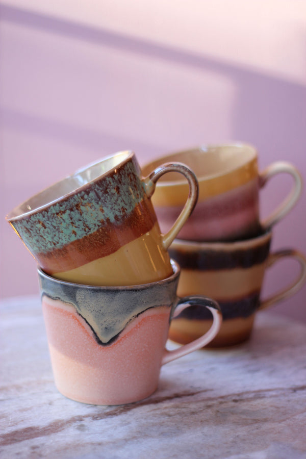 HKliving 70's Ceramic Vista Mugs - Set of 4