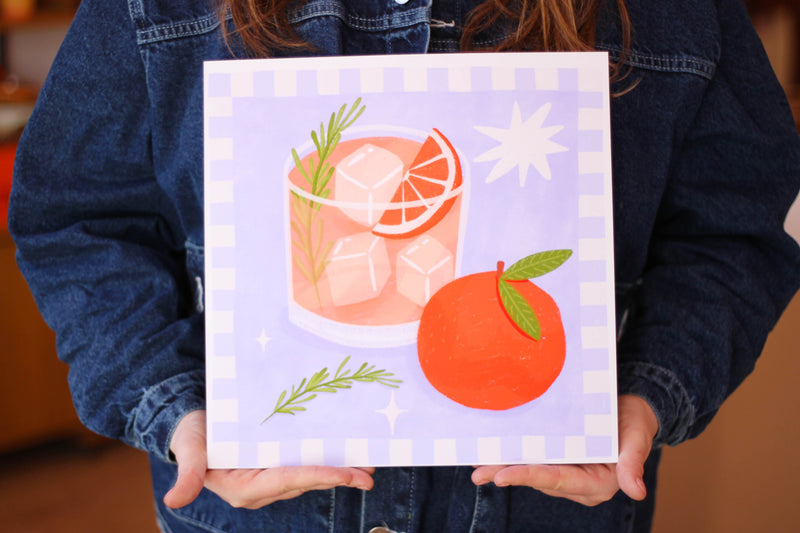 Orange and Rosemary Cocktail Art Print