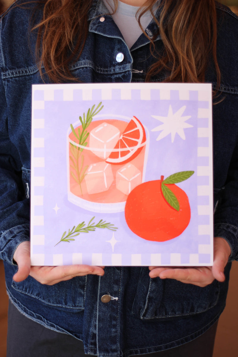 Orange and Rosemary Cocktail Art Print