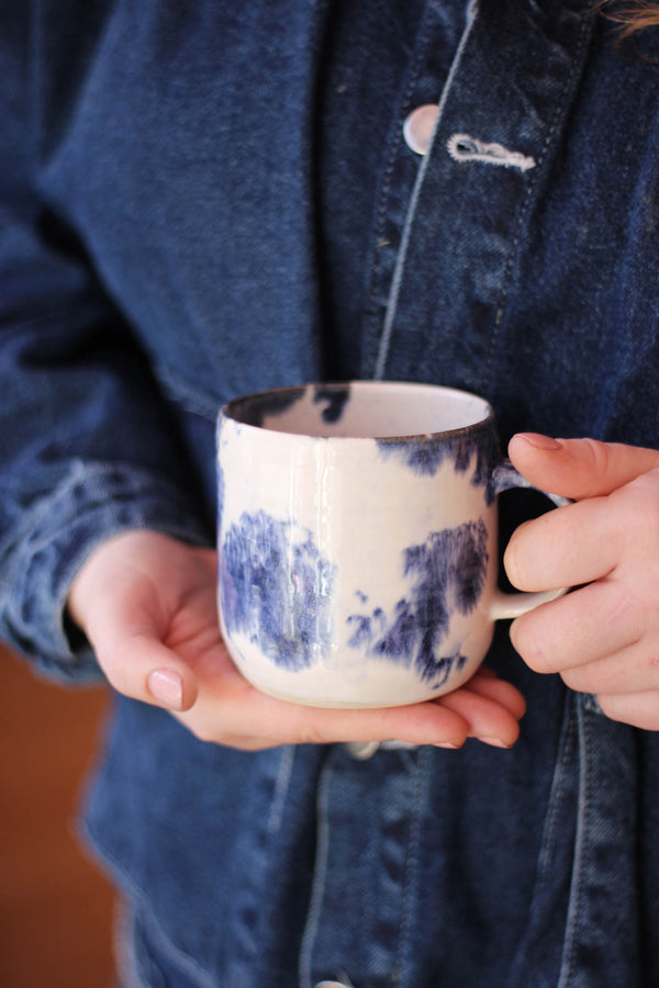 Handmade Blue Bubble Ceramic Mug