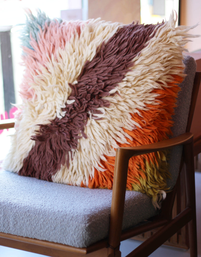 HKliving Fluffy striped cushion