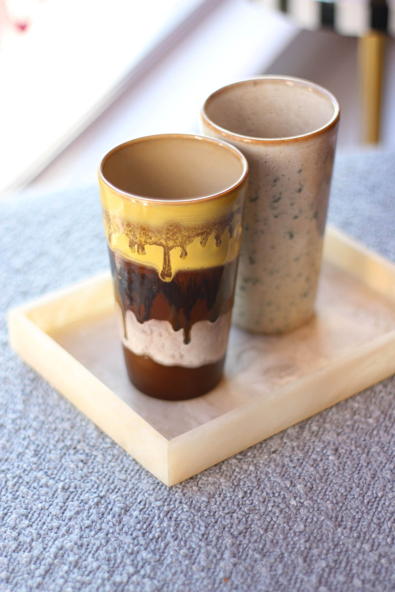 HKliving Brine Latte Mug Set - 70's Ceramics