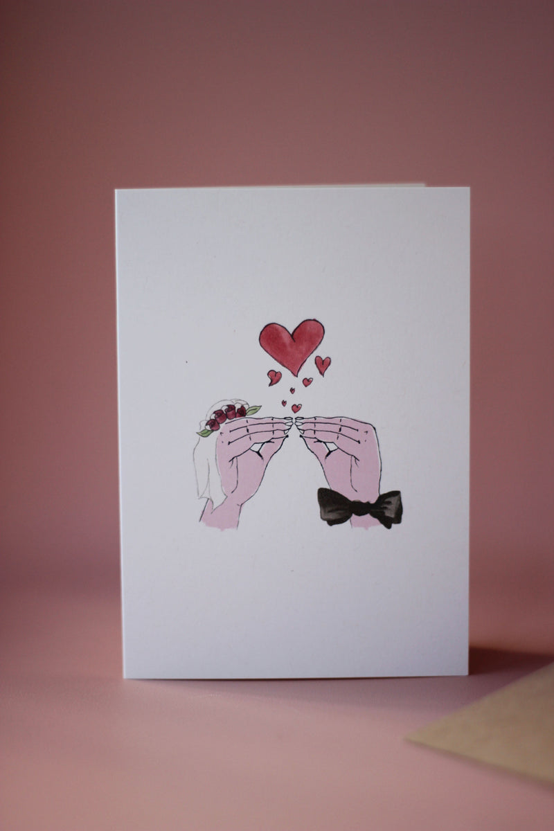 Kissing Hands Wedding Card