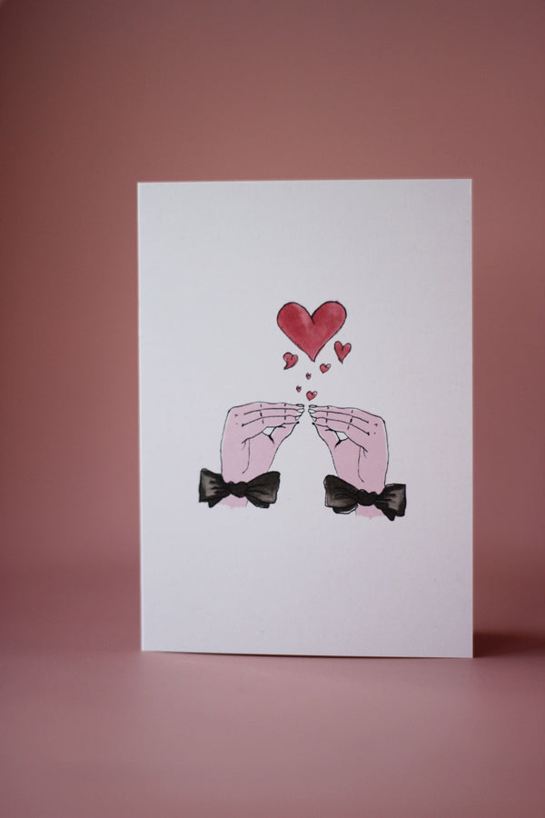 Kissing Hands Wedding Card