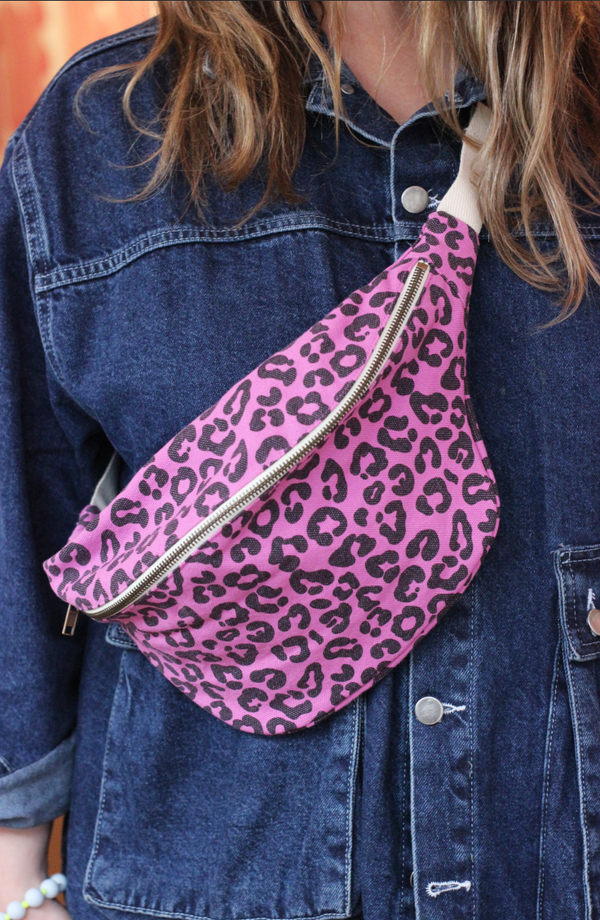 Orchid Pink Leopard Print Bum Bag