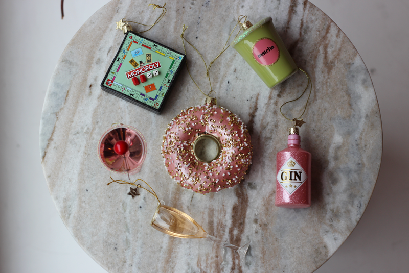 Pink Donut Christmas Decoration