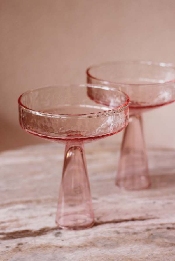 Champagne Coupe - Set of Pink Glasses (2)