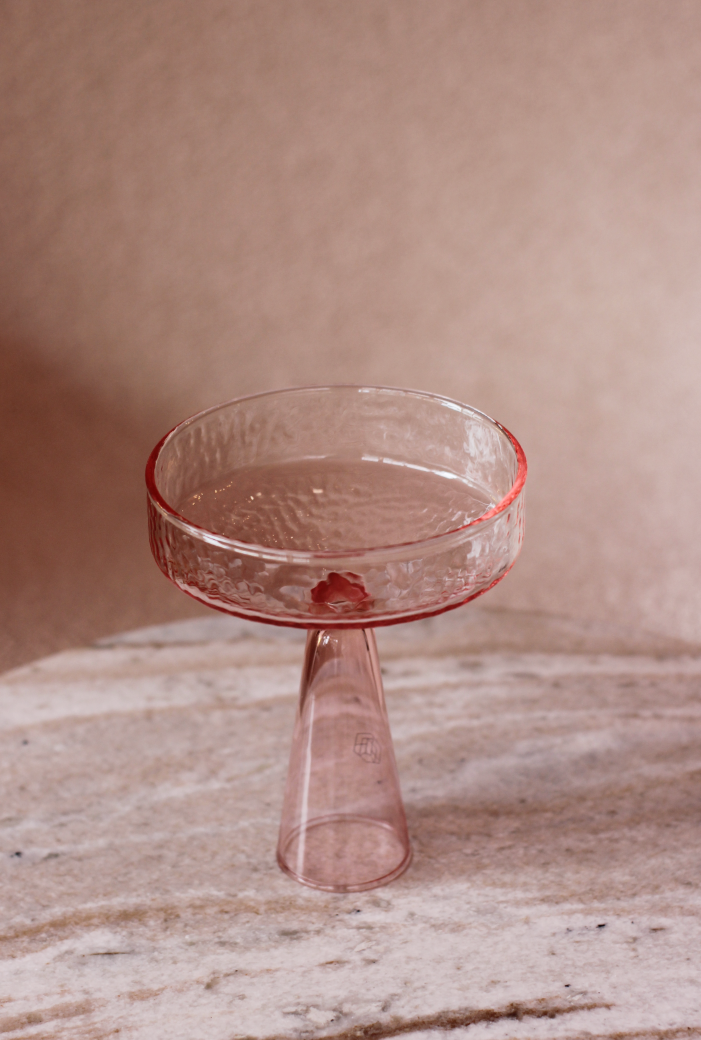 Champagne Coupe - Set of Pink Glasses (2)