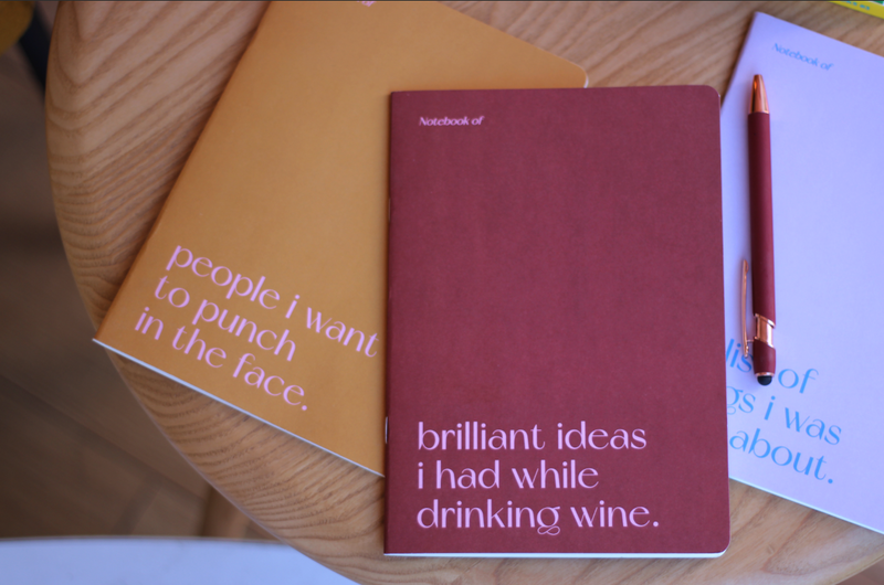 Brilliant Ideas I had while drinking wine notebook