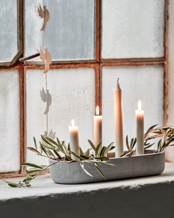 Marb Grey Candle holder