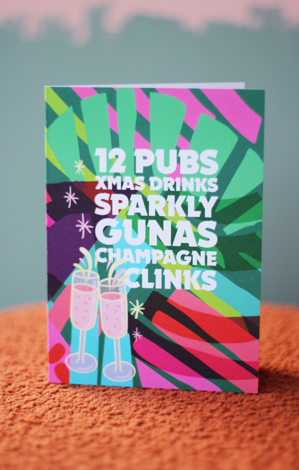 12 Pubs, Xmas Drinks Christmas Card