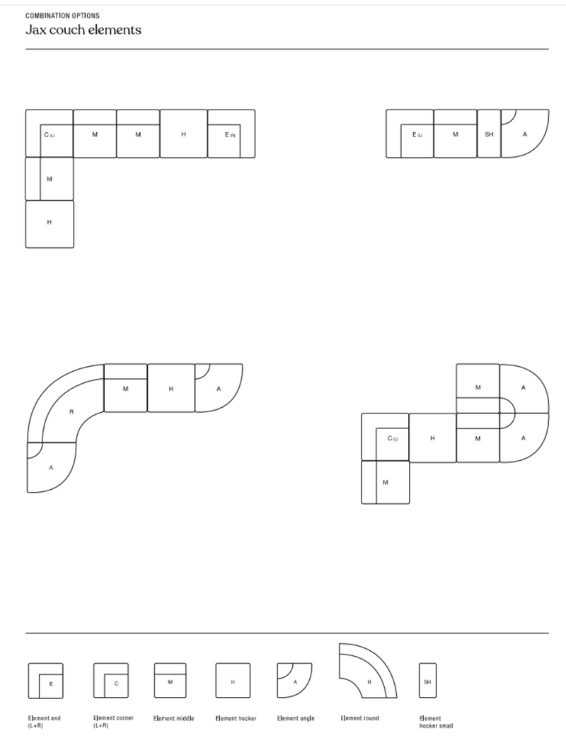 HKliving Jax Modular Sofa - Round Section/ Element