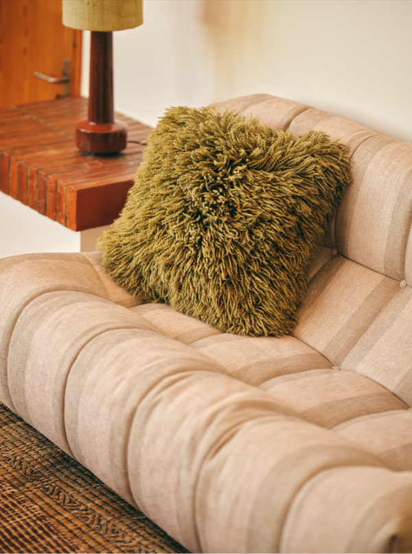 HKliving Fluffy Olive Cushion