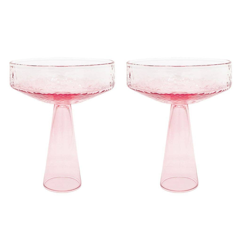 Champagne Coupe - Set of Pink Glasses (2)