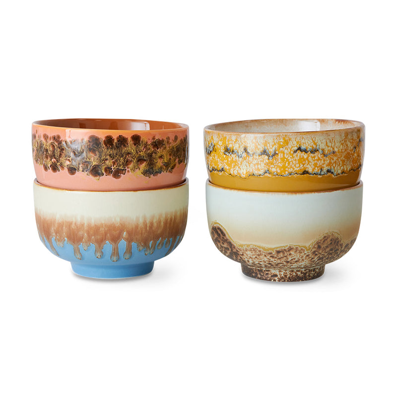 HKliving Ceramic Seabreeze Noodle Bowls - Set of 4