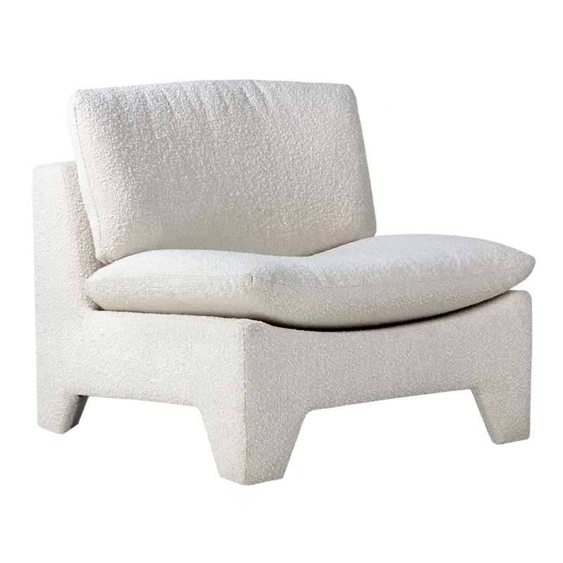 HKliving Retro Fauteuil Boucle Cream Lounge Chair