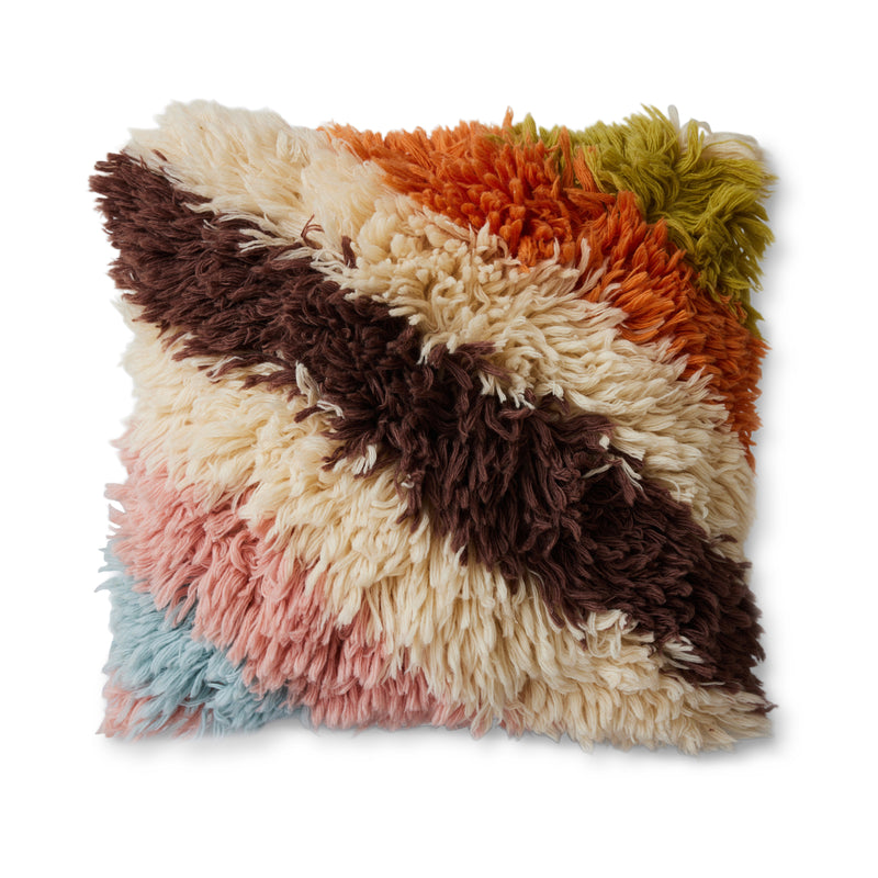 HKliving Fluffy striped cushion